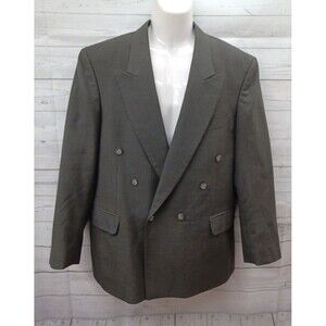 English Manor double breasted 40R Blazer Dark Gray/Green